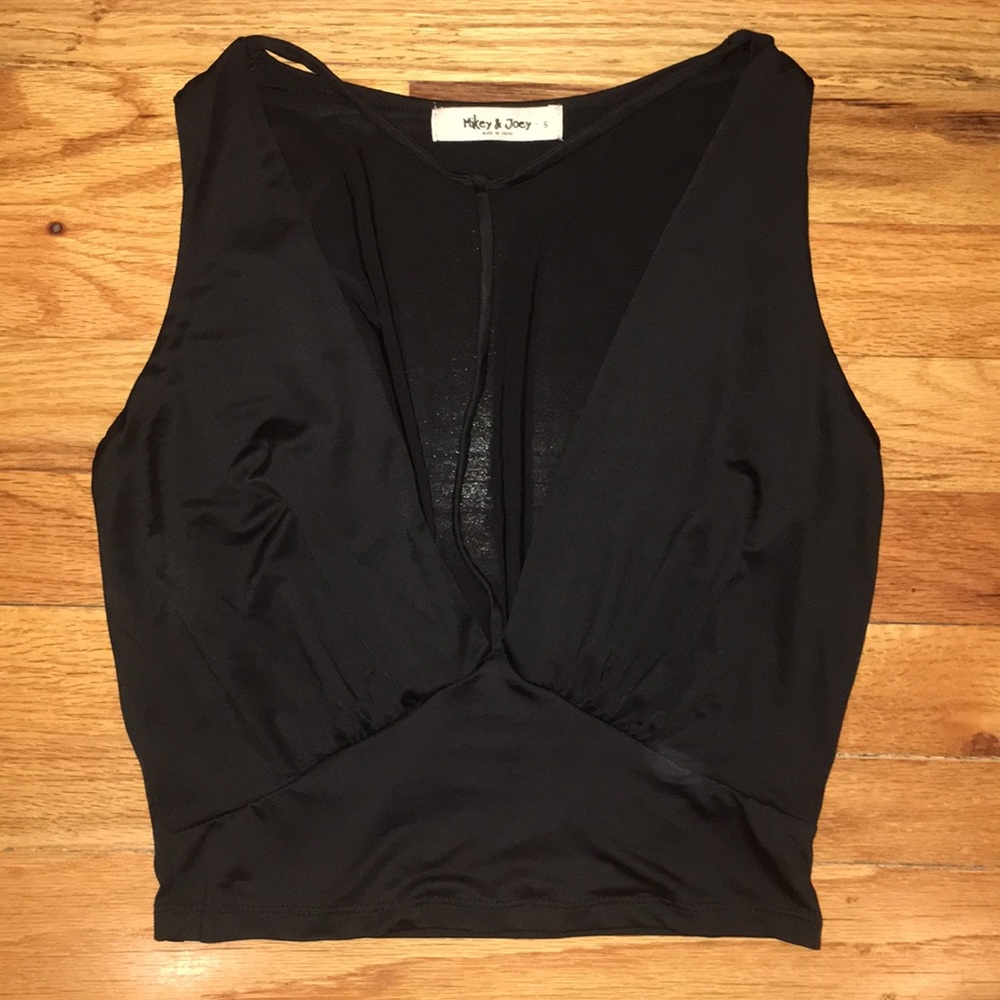 Edgy black crop top